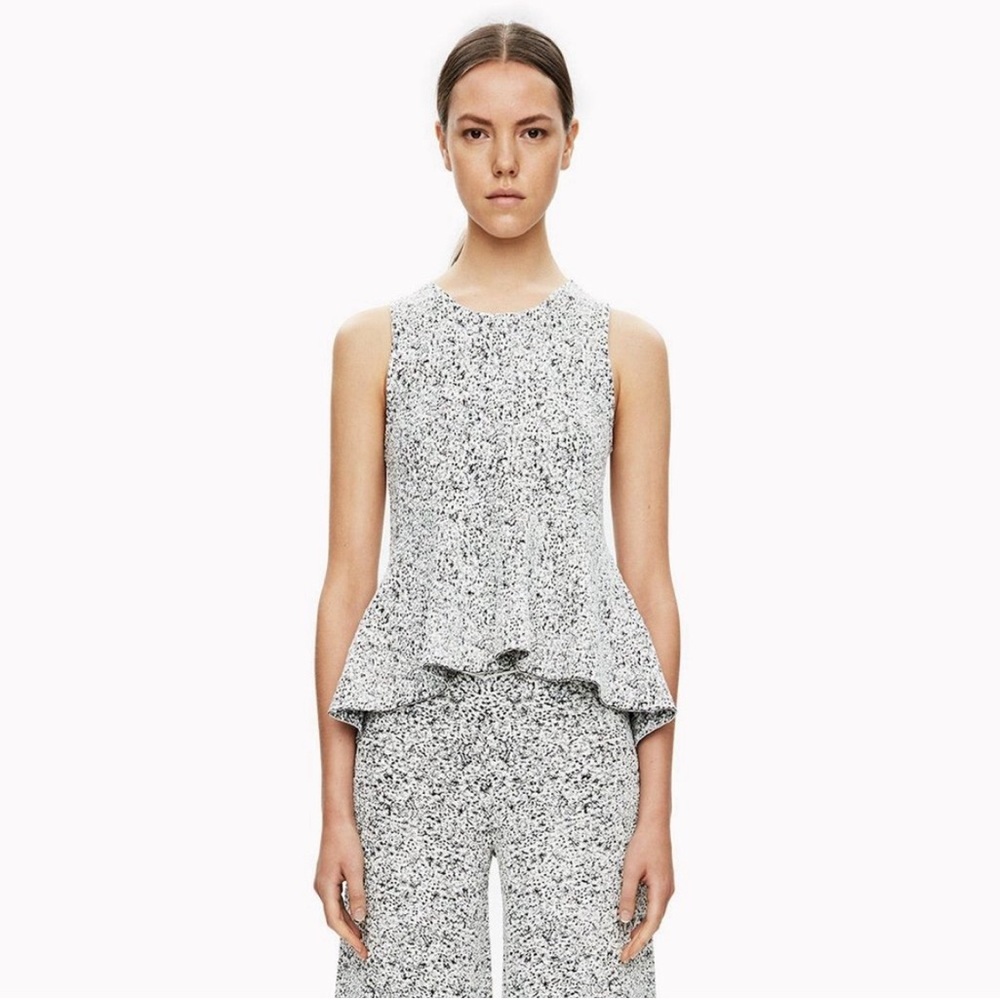 Theory Colisha Sleeveless Jacquard Peplum Top - Like New! - Size S